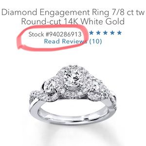 Diamond Engagement Ring 7/8 ct White Gold